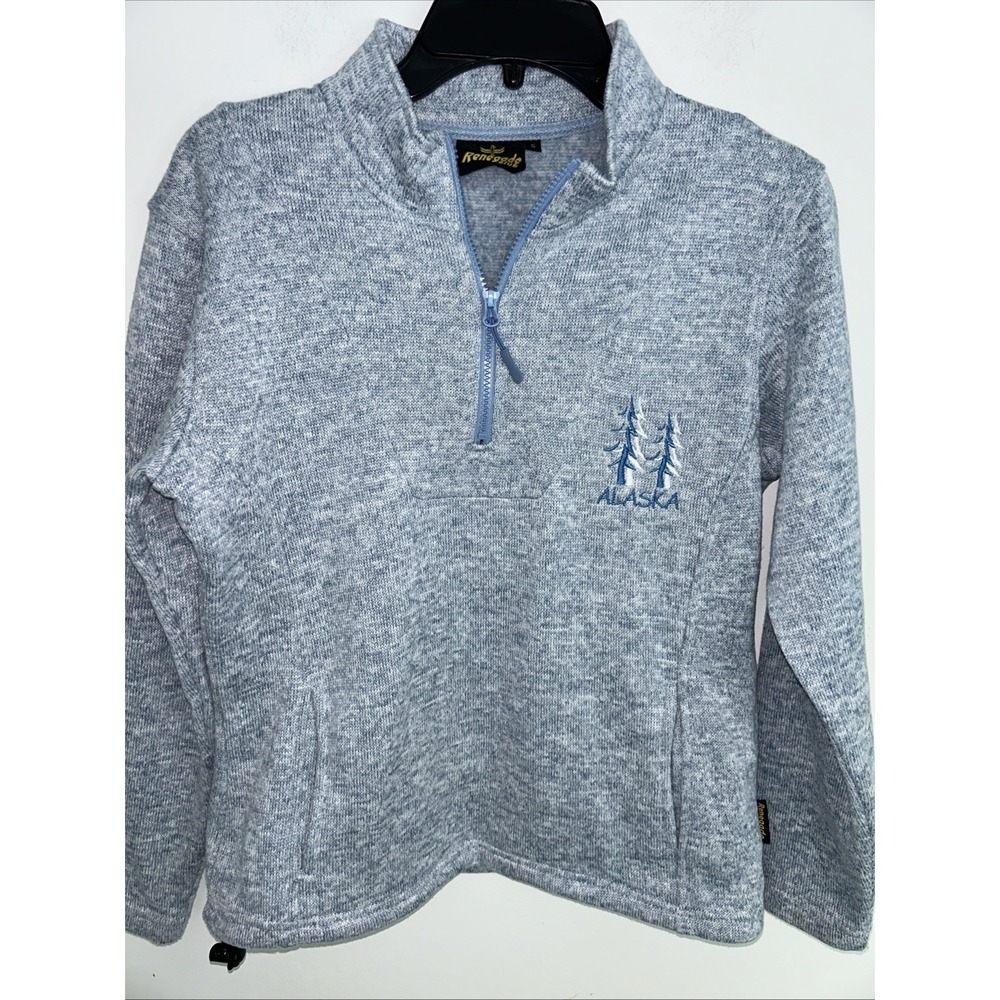 Renegade Club Embroidered Alaska Logo Quarter Zip Front Pockets 100% Polyester S